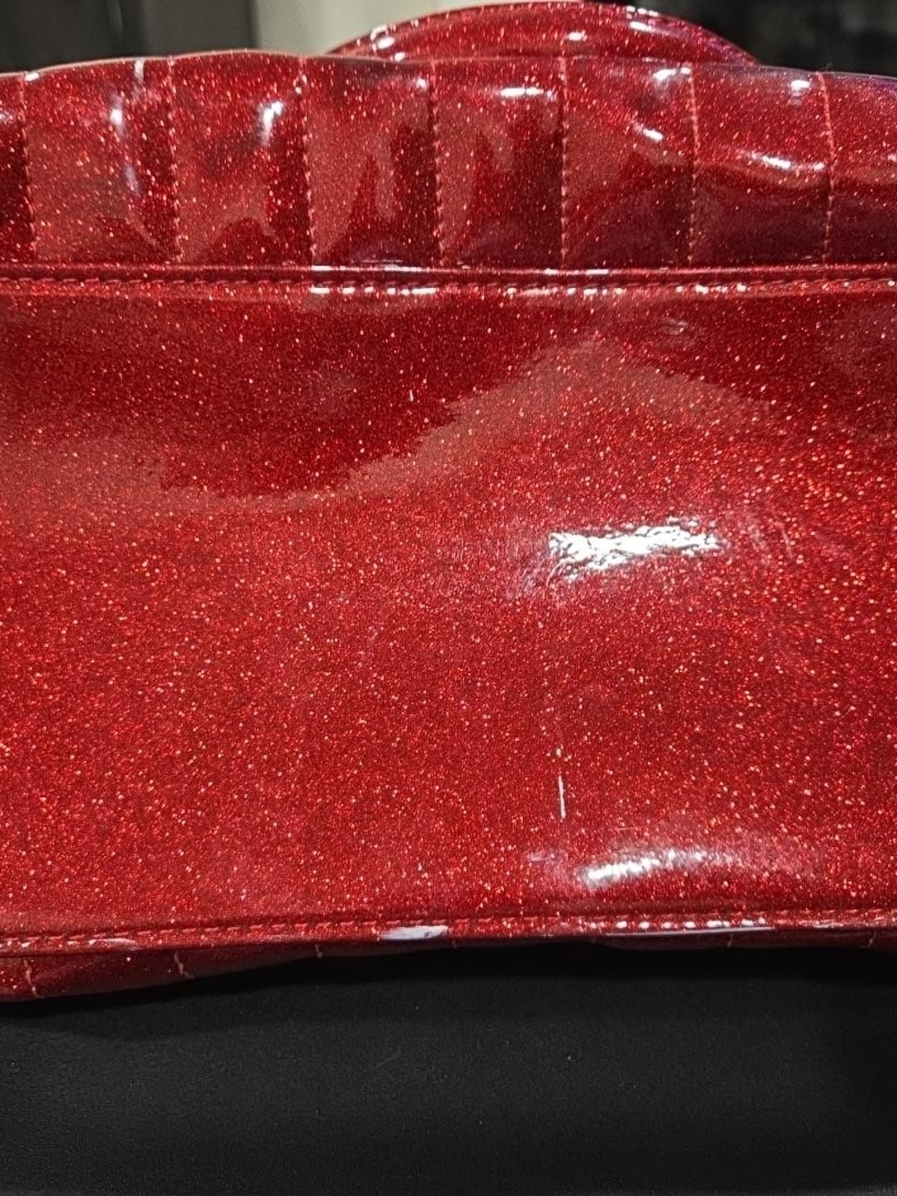 Lux De Ville Lady Lux Tote (Red Rum Sparkle) Patent Clutch Bag - Women